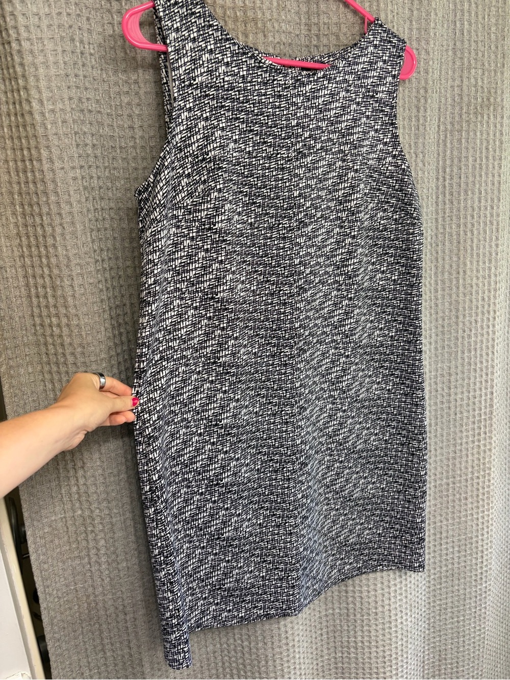 Worthington Black and White Textured Shift Dress